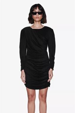 ANINE BING Alaia Black Acetate Mini Dress LBD Designer Women’s Medium